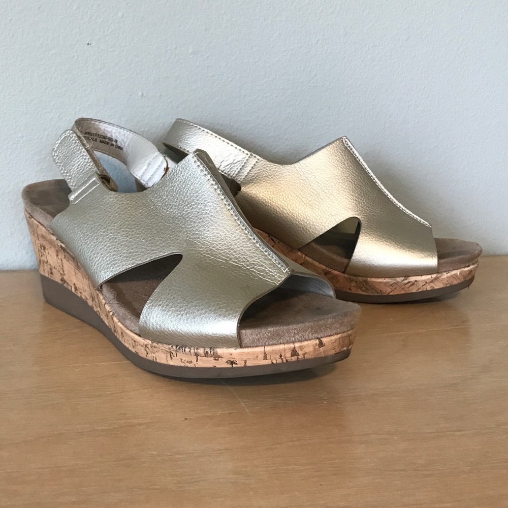 Gold Wedge Sandals by Wear.Ever